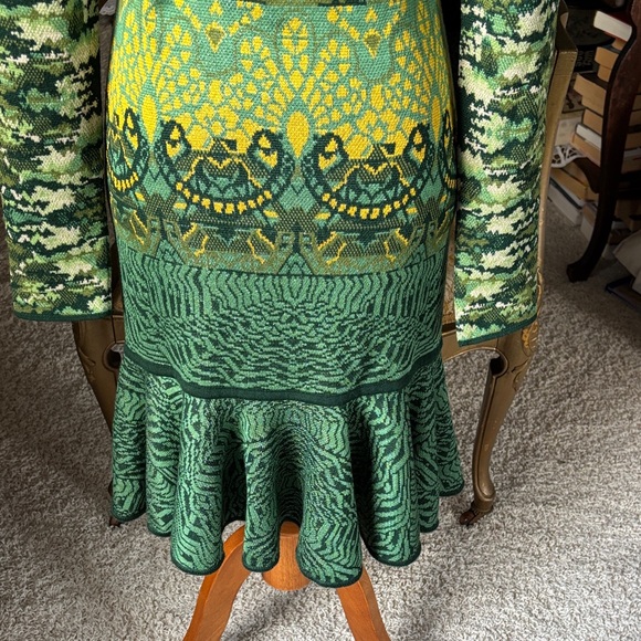 Designer Mary Katrantzou Green and Blue Patterned Dress - reversible , see pics - Picture 10 of 15